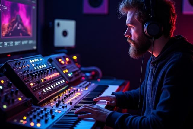Creative Sound Design Studio mit modularem Synthesizer